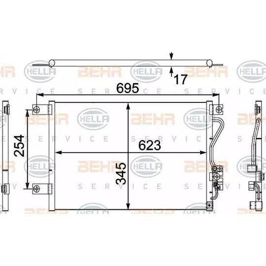 8FC 351 304-211 - Condenser, air conditioning 