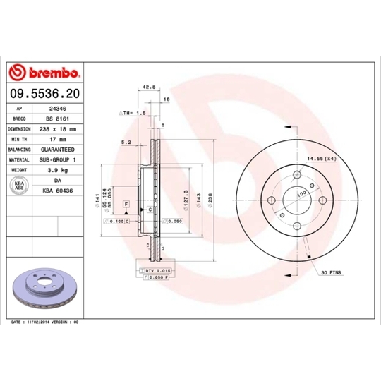 09.5536.20 - Brake Disc 