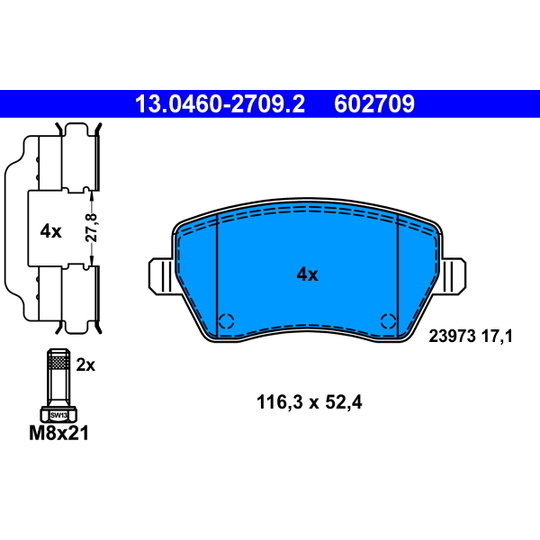 13.0460-2709.2 - Brake Pad Set, disc brake 