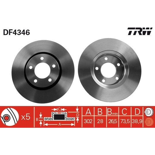 DF4346 - Brake Disc 