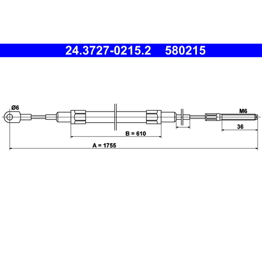 24.3727-0215.2 - Cable, parking brake 