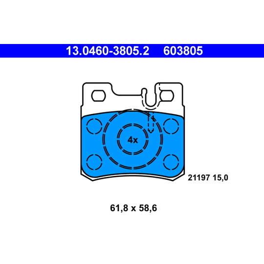 13.0460-3805.2 - Brake Pad Set, disc brake 