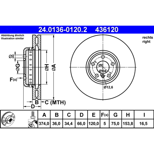 24.0136-0120.2 - Brake Disc 