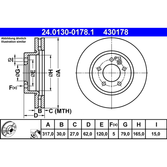 24.0130-0178.1 - Bromsskiva 