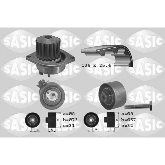3900016 - Water Pump & Timing Belt Set 