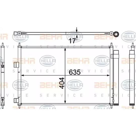 8FC351 304-341 - Condenser, air conditioning 