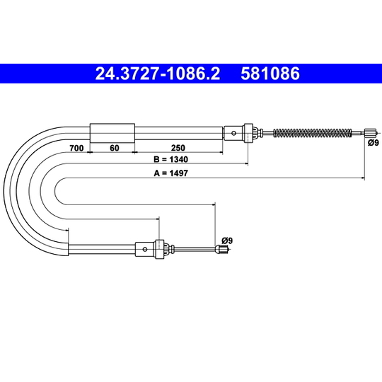 24.3727-1086.2 - Cable, parking brake 