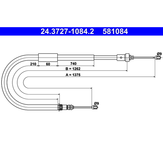 24.3727-1084.2 - Cable, parking brake 