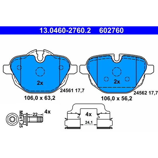 13.0460-2760.2 - Brake Pad Set, disc brake 