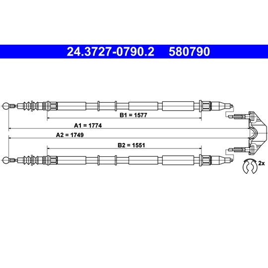 24.3727-0790.2 - Cable, parking brake 