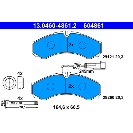 13.0460-4861.2 - Brake Pad Set, disc brake 