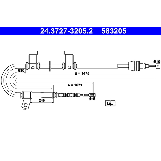 24.3727-3205.2 - Cable, parking brake 