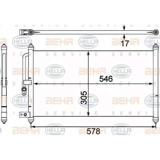 8FC351 304-091 - Condenser, air conditioning 