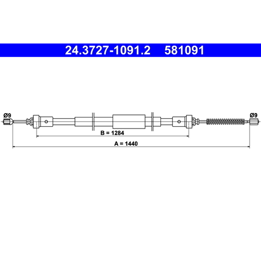 24.3727-1091.2 - Cable, parking brake 