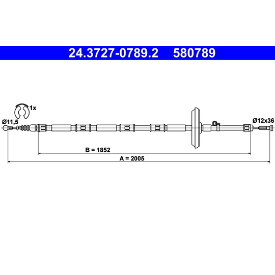 24.3727-0789.2 - Cable, parking brake 