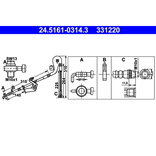 24.5161-0314.3 - Brake Hose 