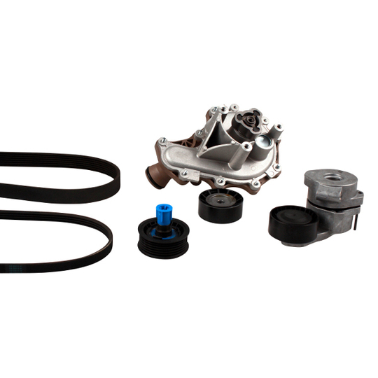 PK08080 - Water Pump + V-Ribbed Belt Set 