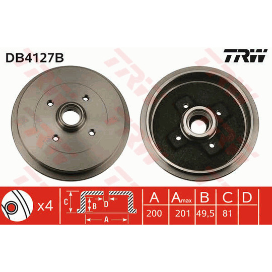 DB4127B - Brake Drum 