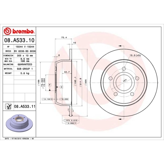 08.A533.10 - Brake Disc 