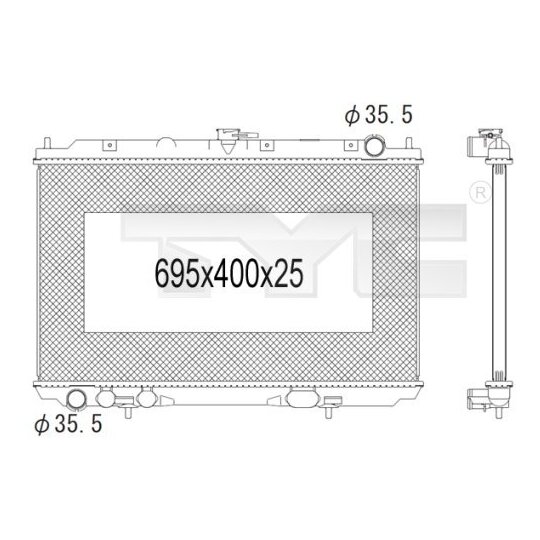 724-1010 - Radiator, engine cooling 