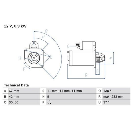 0 986 019 030 - Startmotor 