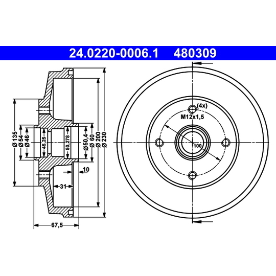 24.0220-0006.1 - Brake Drum 