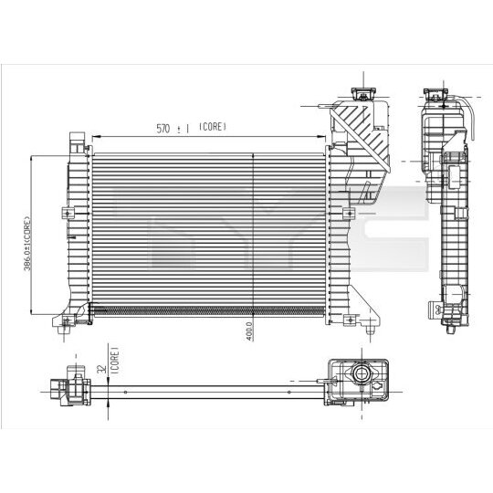721-0003 - Radiator, engine cooling 