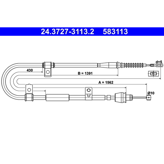 24.3727-3113.2 - Cable, parking brake 