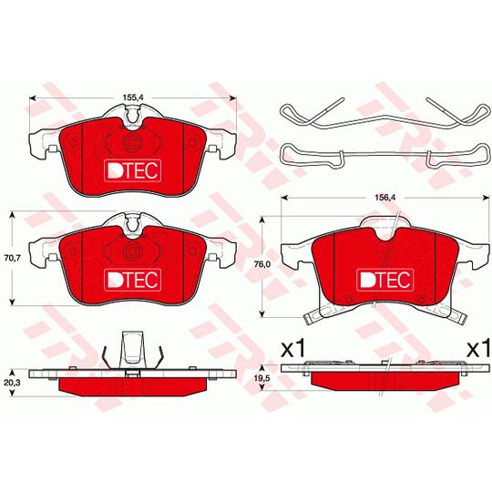 GDB1668DTE - Brake Pad Set, disc brake 