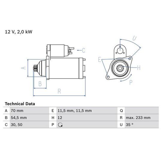 0 986 023 540 - Startmotor 