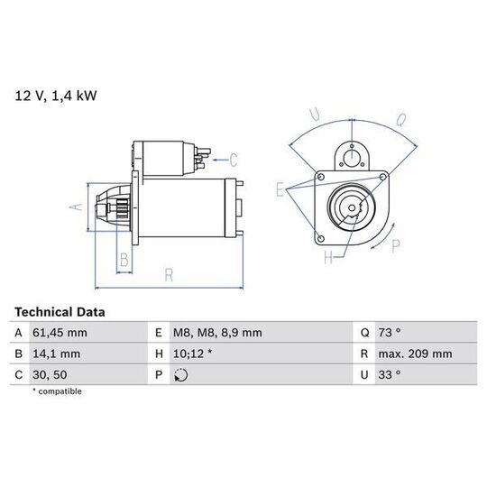 0 986 022 121 - Startmotor 