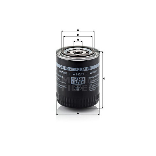 W 930/21 - Oil filter 