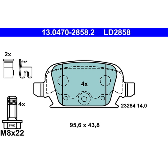 13.0470-2858.2 - Brake Pad Set, disc brake 