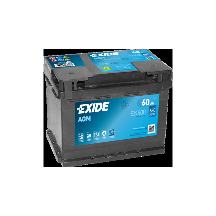 Exide EK600 Batteries AGM 60Ah