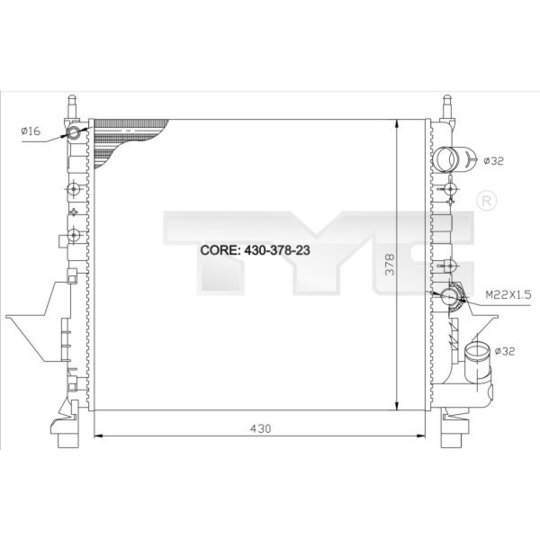 728-0035 - Radiator, engine cooling 