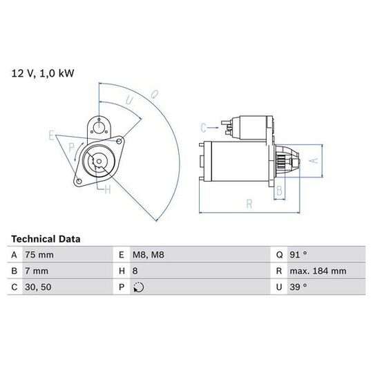 0 986 022 101 - Startmotor 