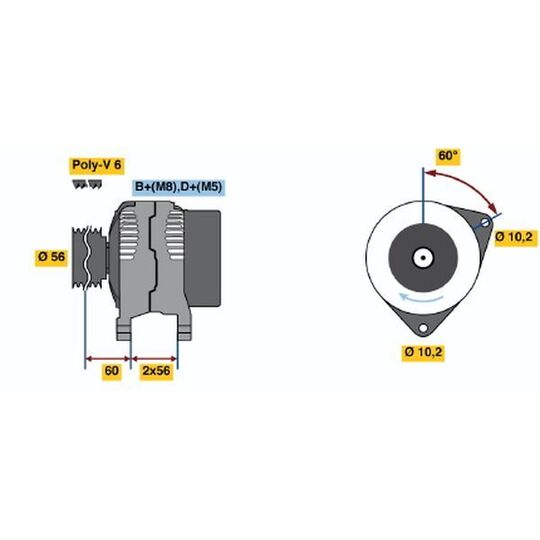 0 986 043 730 - Alternator 