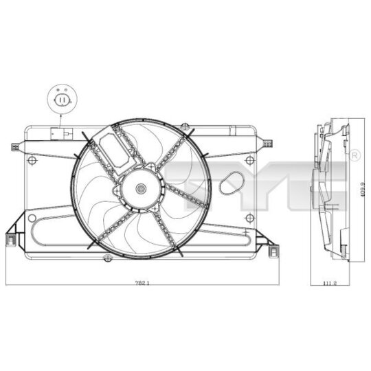 820-0002 - Ventilaator, mootorijahutus 