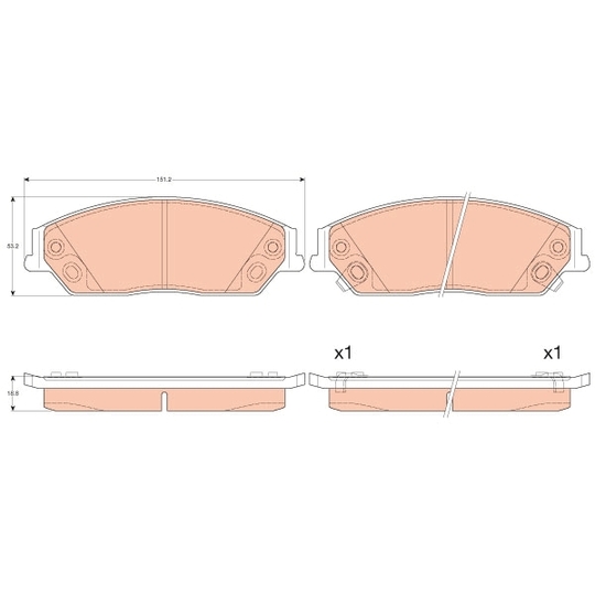 GDB3614 - Brake Pad Set, disc brake 