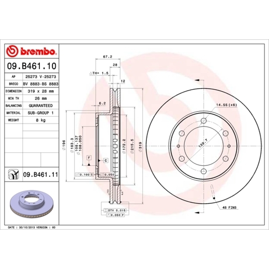 09.B461.11 - Brake Disc 