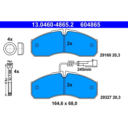 13.0460-4865.2 - Brake Pad Set, disc brake 