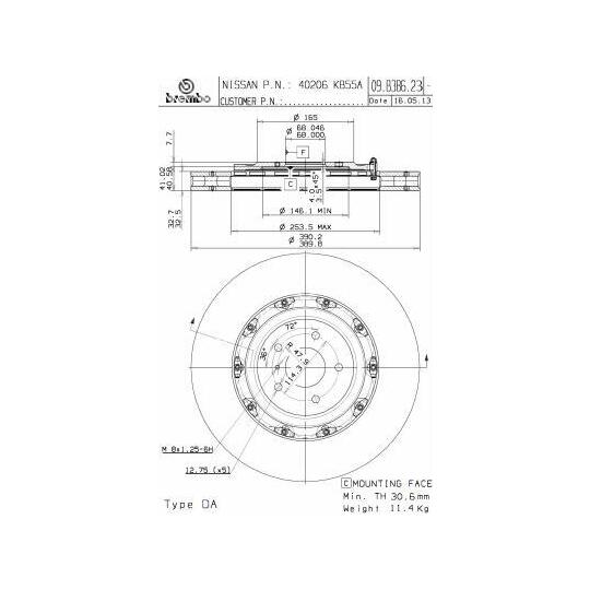 09.B386.23 - Brake Disc 