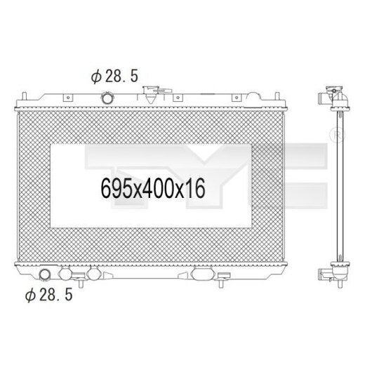 724-1005 - Radiator, engine cooling 