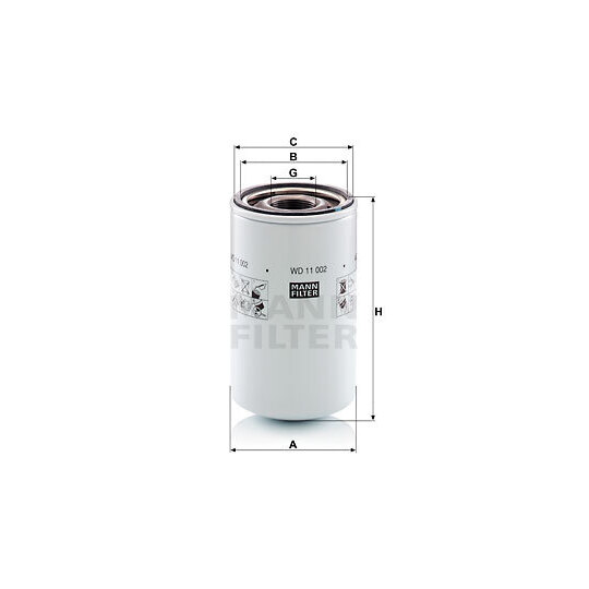 WD 11 002 - Filter, operating hydraulics 