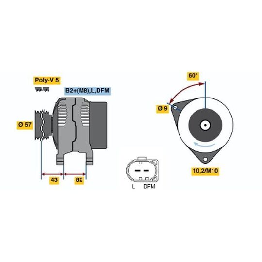 0 986 044 310 - Alternator 