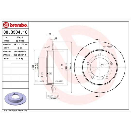 08.B304.10 - Brake Disc 