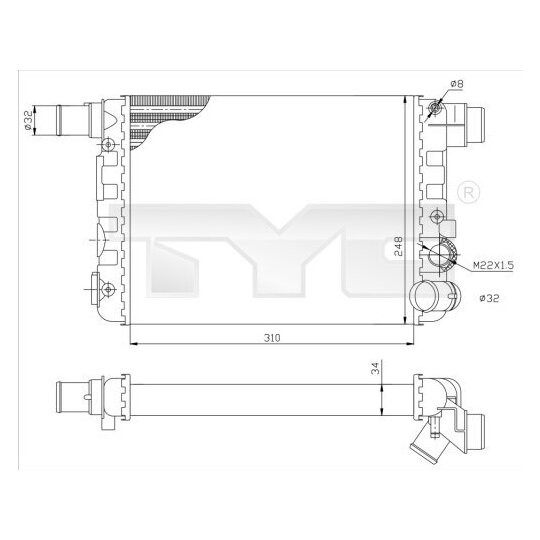 709-0009 - Radiator, engine cooling 