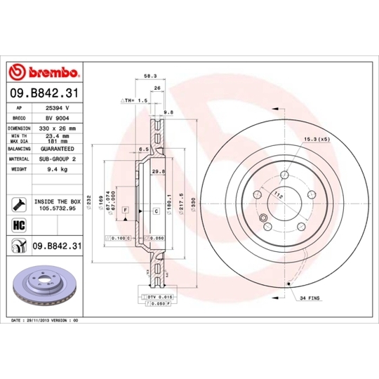 09.B842.31 - Brake Disc 