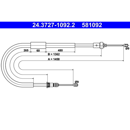 24.3727-1092.2 - Cable, parking brake 