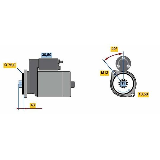 0 986 022 950 - Startmotor 